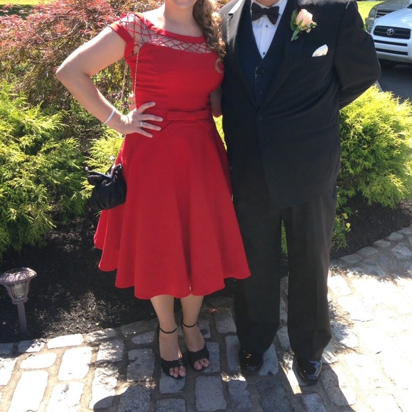 Bettie Page red cocktail dress - Picture 4 of 6